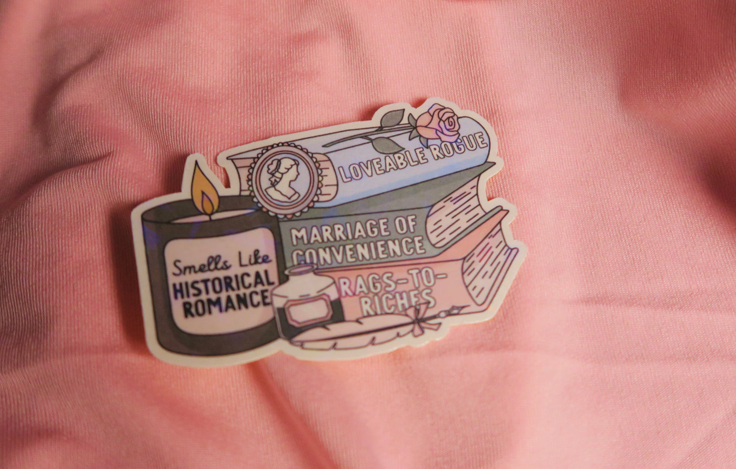 Smells like historical romance Holographic Sticker