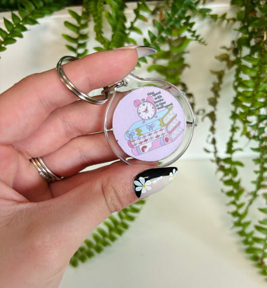Time with books is time well spent keychain