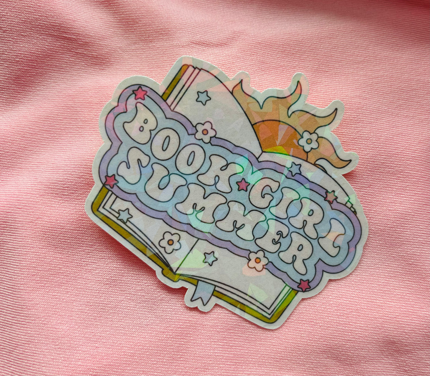 Bookish girl summer sticker