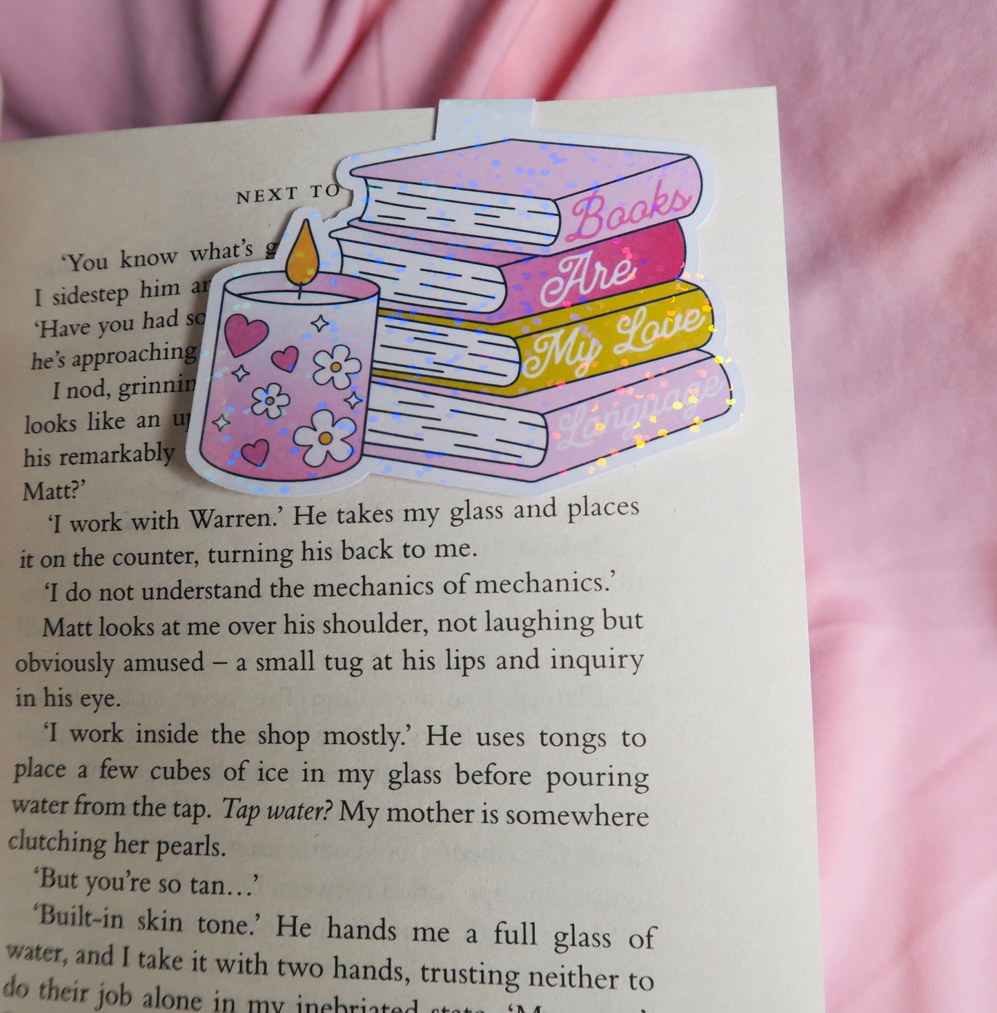 Books are my love language sparkly holographic Magnetic Bookmark