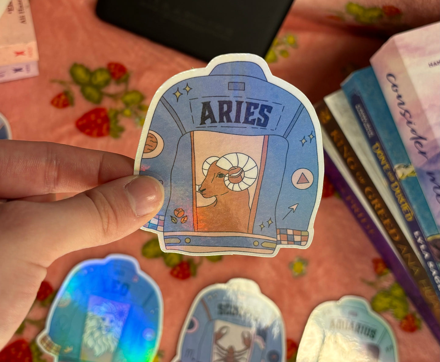 Zodiac sign denim jacket stickers