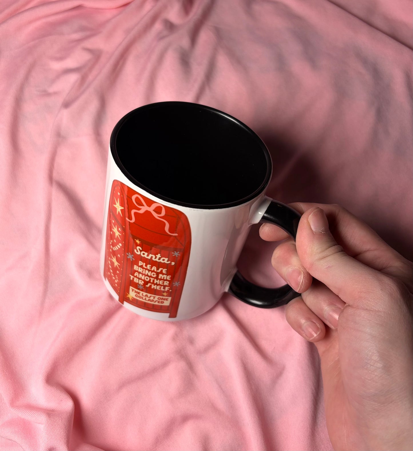 Bring me a new TBR shelf black and white mug