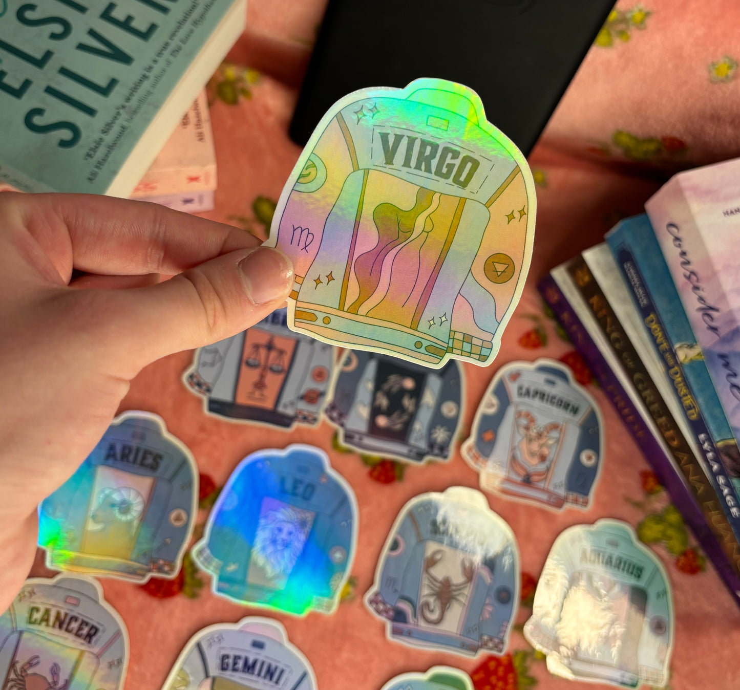 Zodiac sign denim jacket stickers
