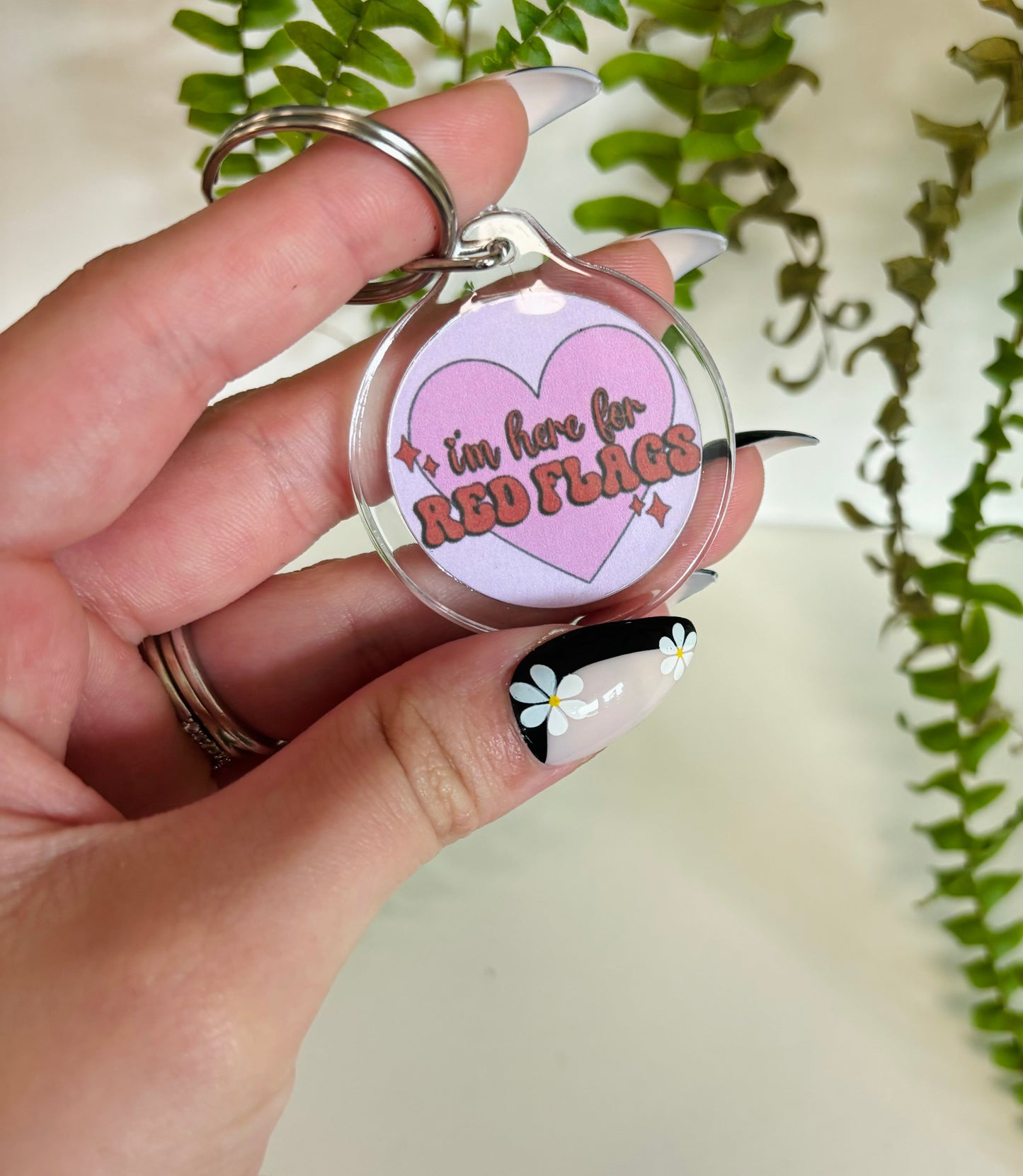I’m here for the red flags keychain