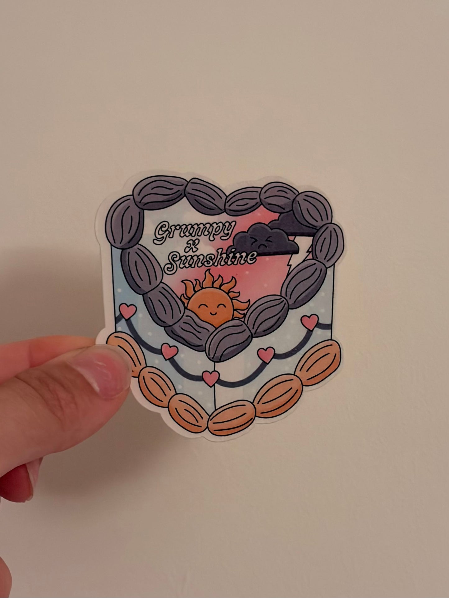 Grumpy sunshine cake sticker