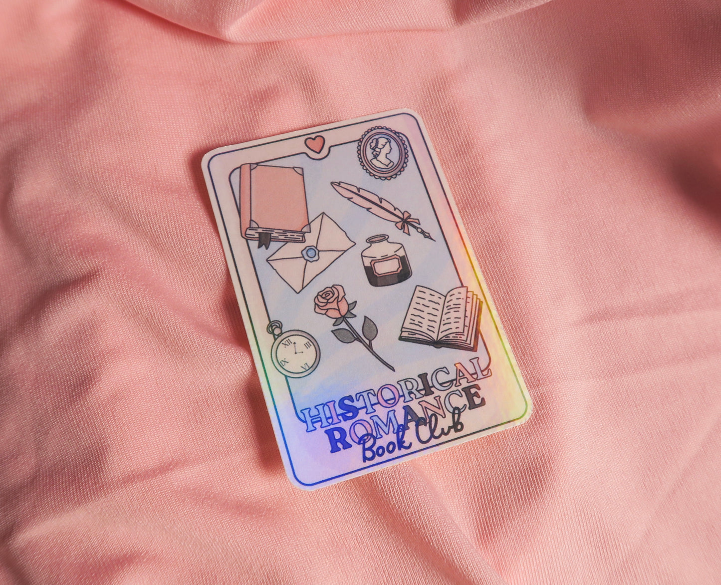 Historical romance book club tarot Holographic Sticker