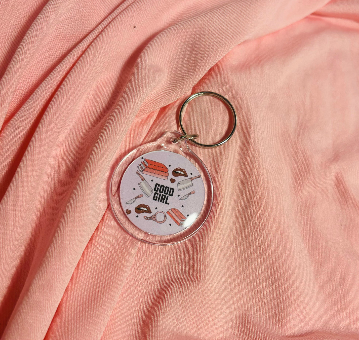 Good girl dark romance theme keychain