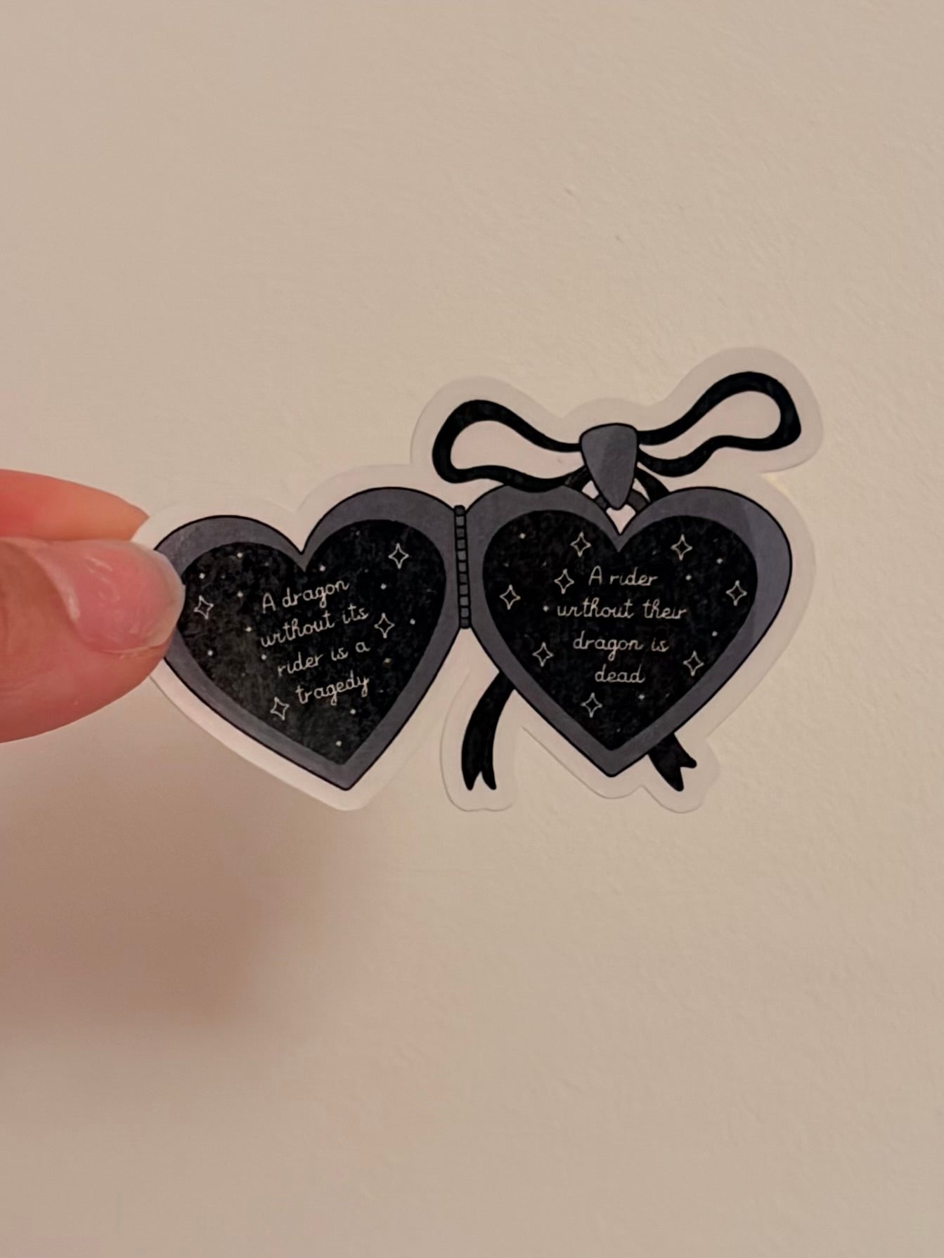 A dragon without its rider locket sticker