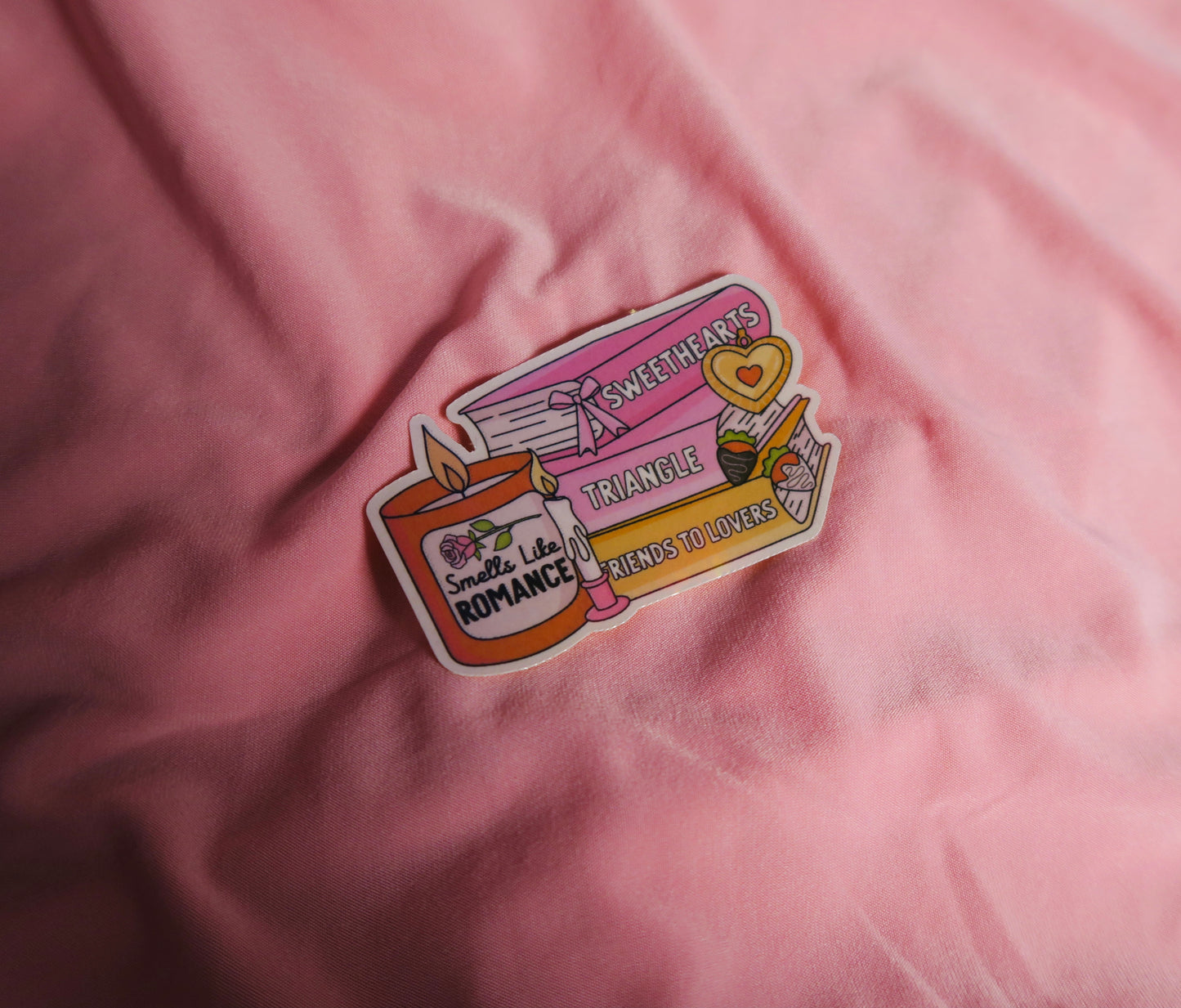 Romance book theme bookstack Holographic Sticker