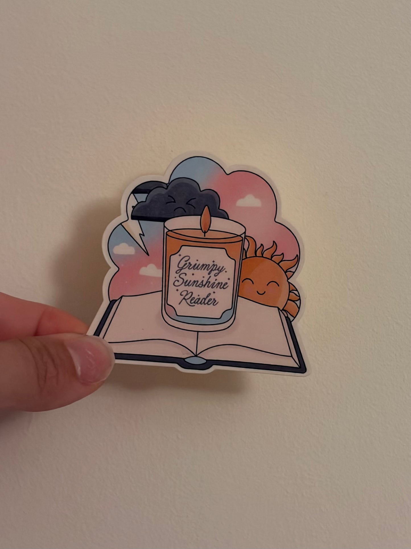 Grumpy Sunshine Reader Sticker