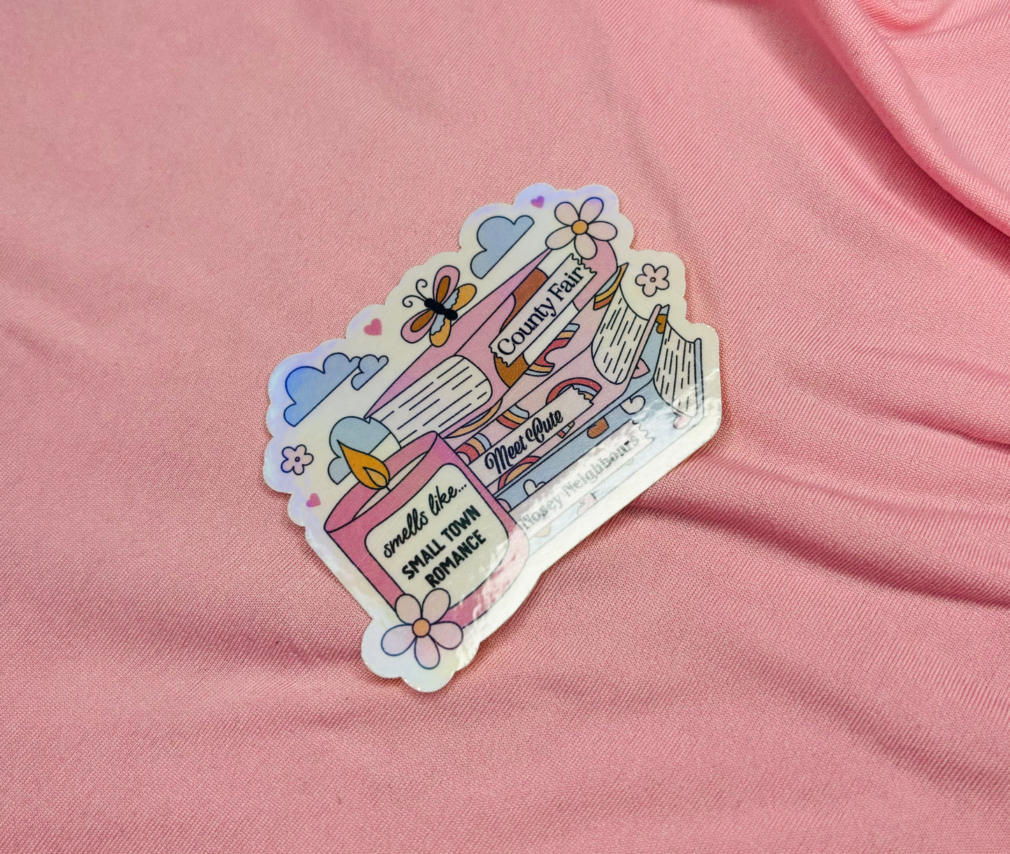 Small Town Romance Holographic Sticker
