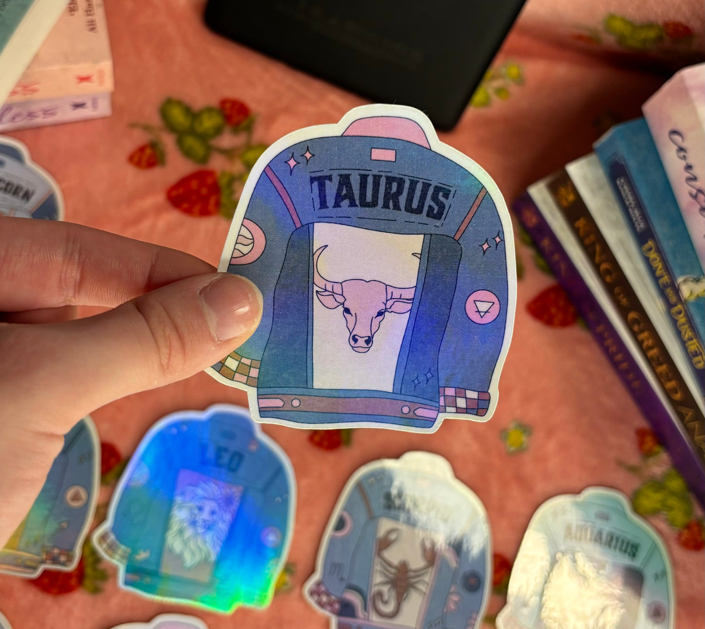 Zodiac sign denim jacket stickers