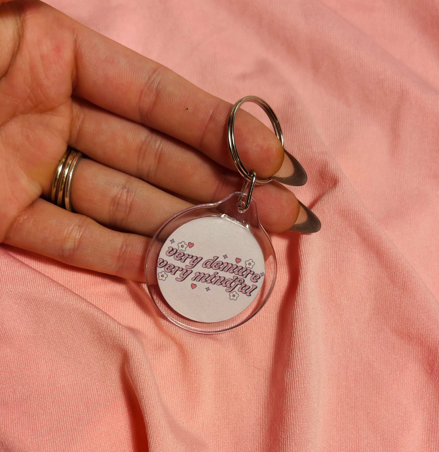 Very demure very mindful keychain