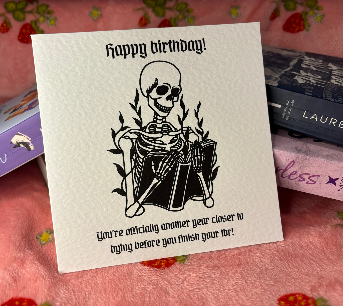 Bookish never ending TBR happy birthday card | Birthday Card