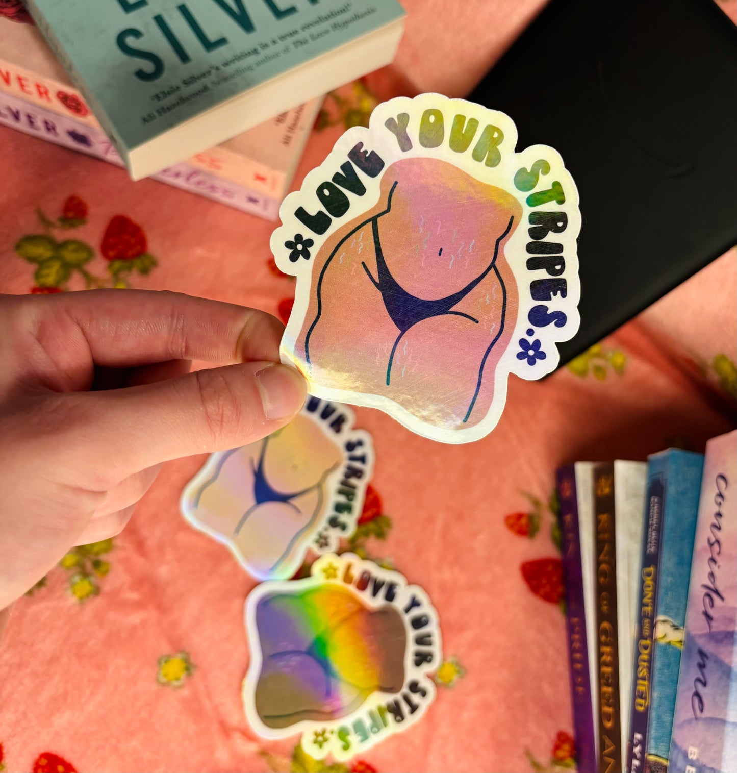Love your stripes holographic sticker | body positivity stickers
