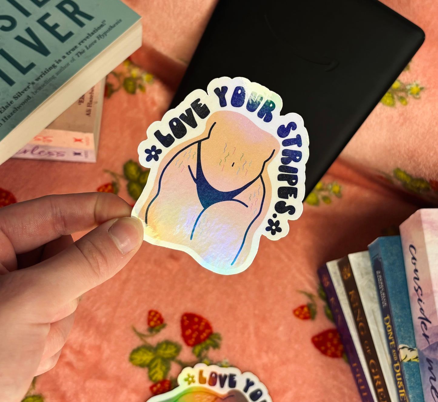 Love your stripes holographic sticker | body positivity stickers