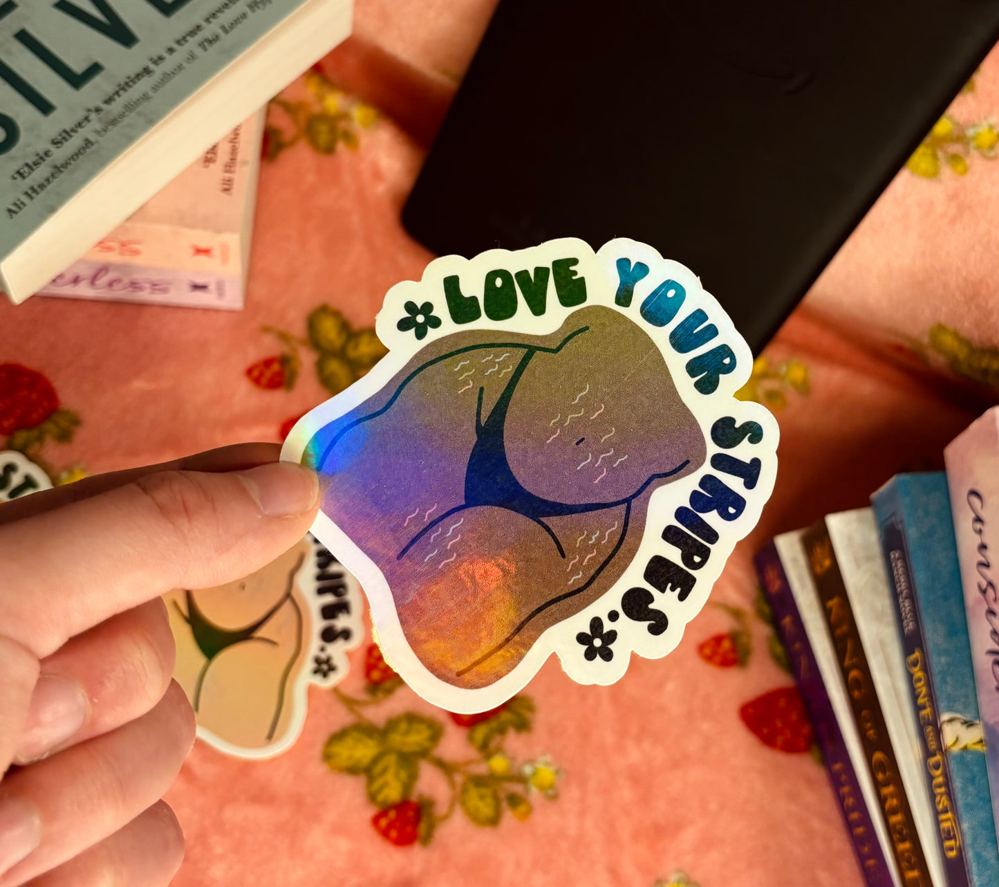 Love your stripes holographic sticker | body positivity stickers