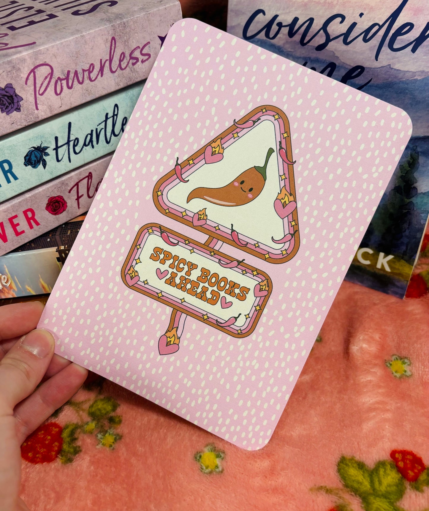 Spicy books ahead Kindle Insert - E-reader card insert for clear cases