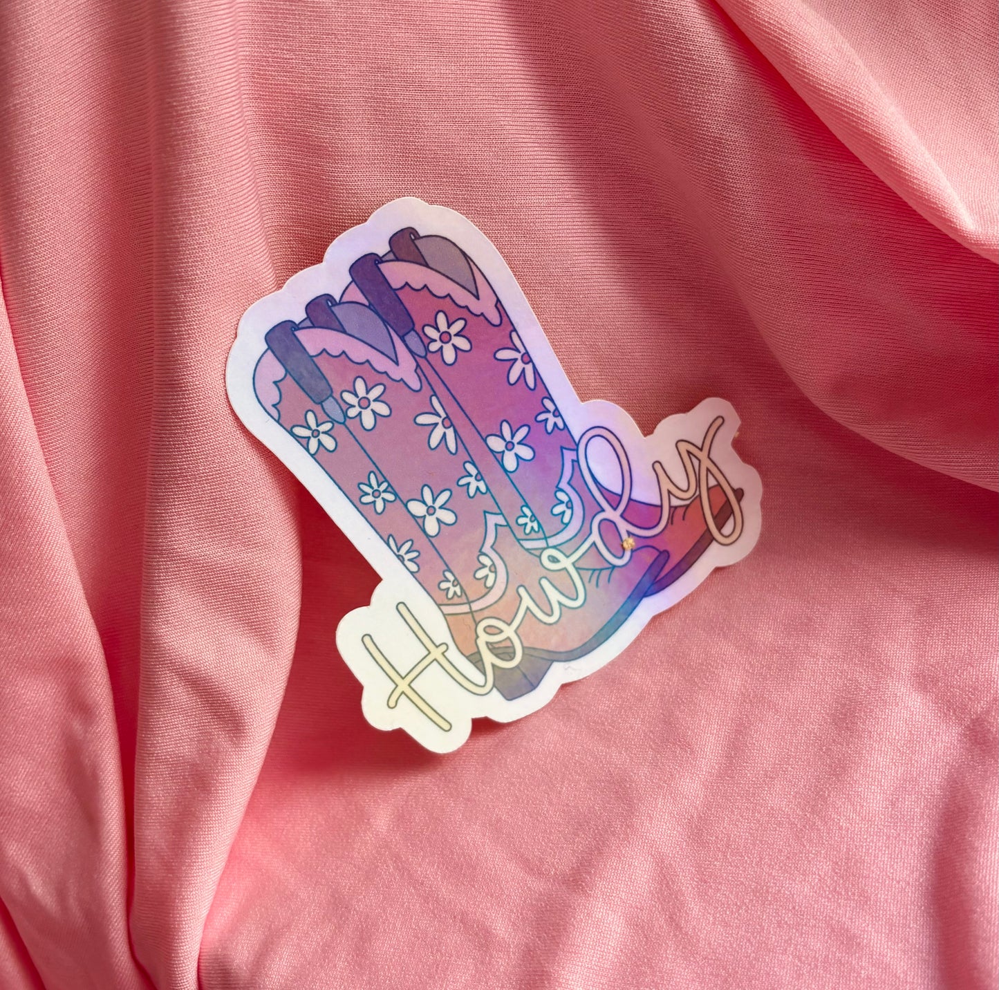 Cowgirl boot howdy sticker