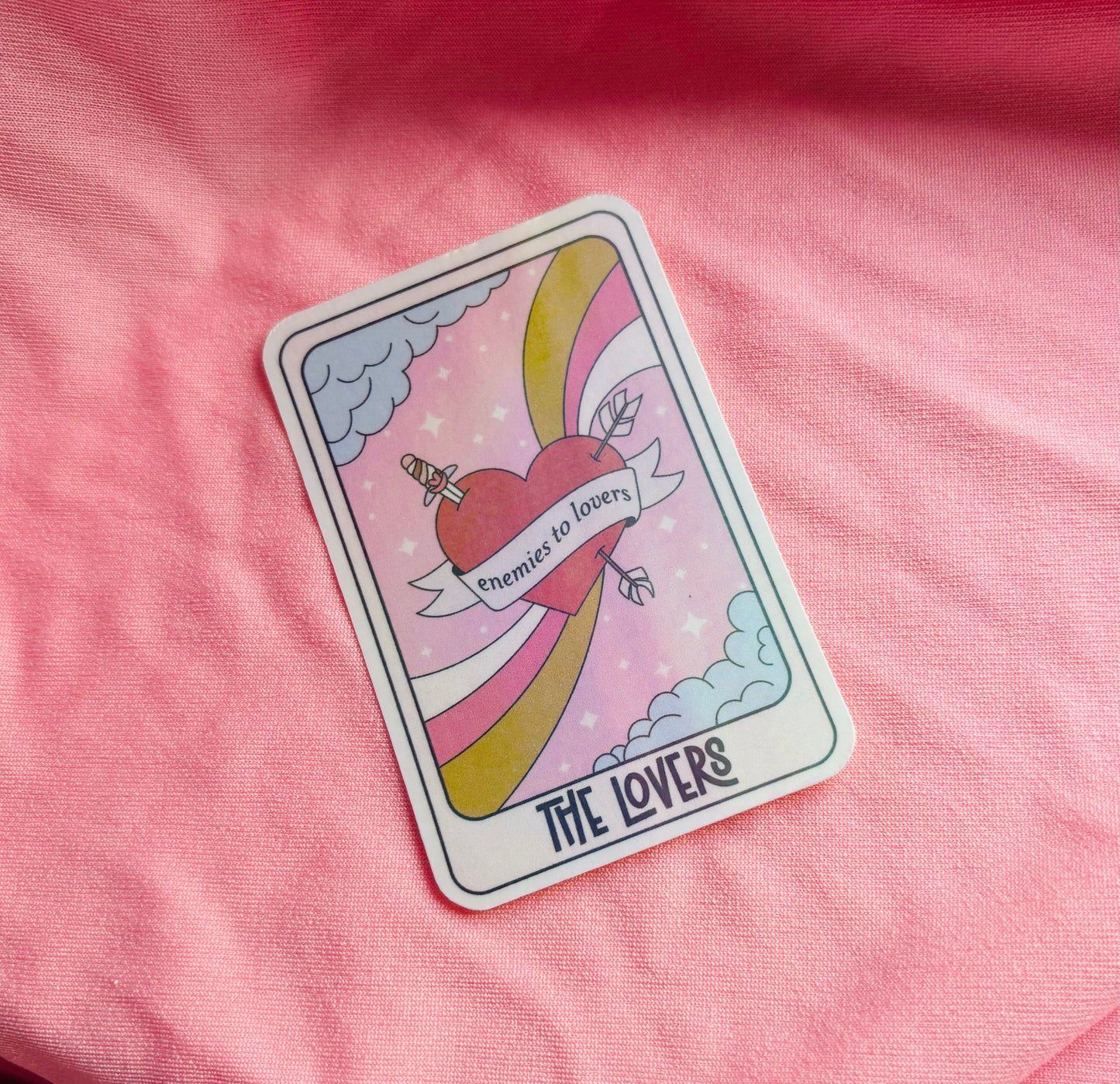 The lovers Tarot Card style sticker