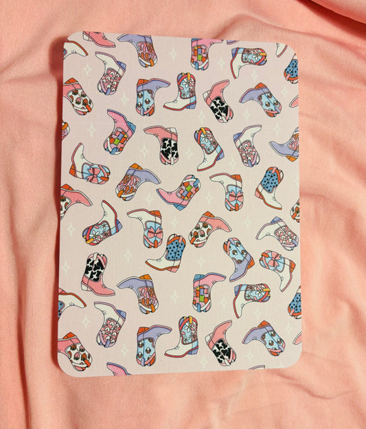Pink cowgirl boots Kindle Insert - E-reader card insert for clear cases