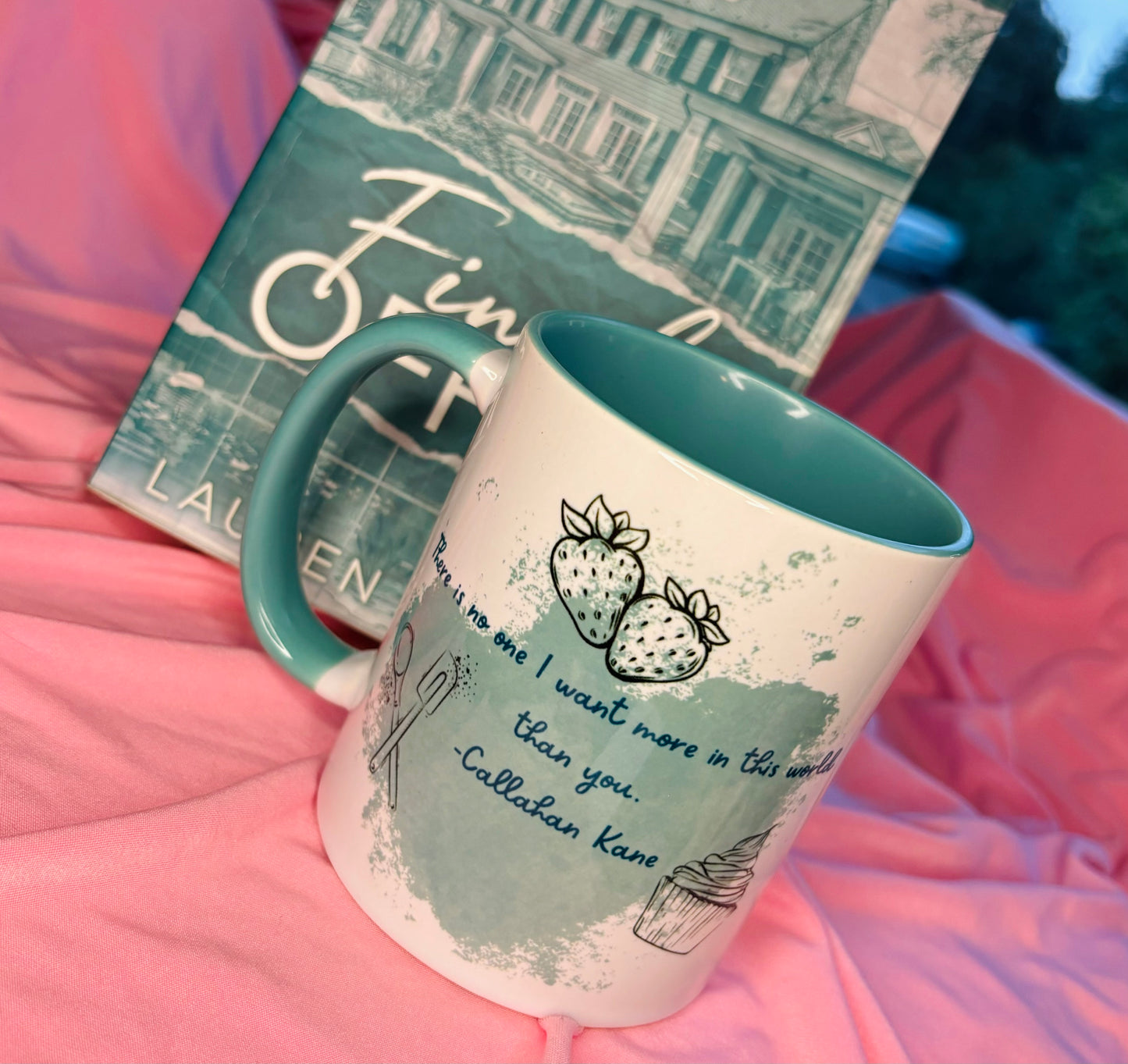 Callahan Kane Quote 11oz Mug, Teal inner and handle