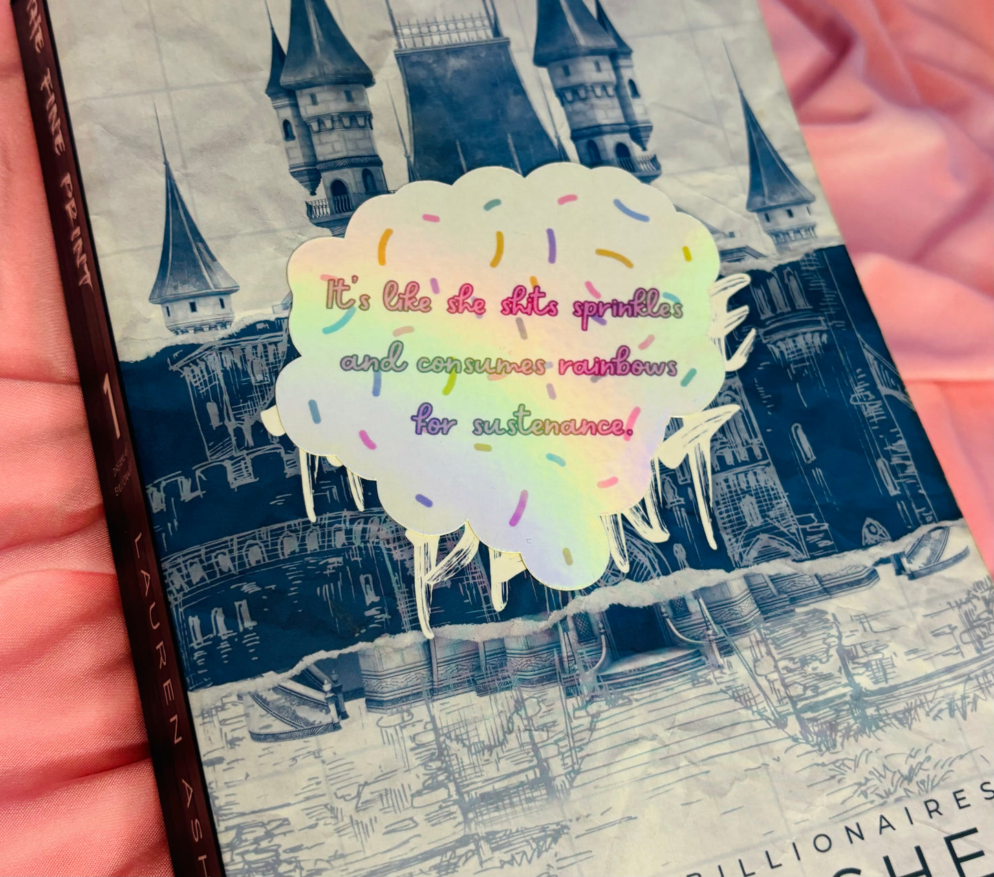 Zahra The Fine Print Quote Holographic Sticker