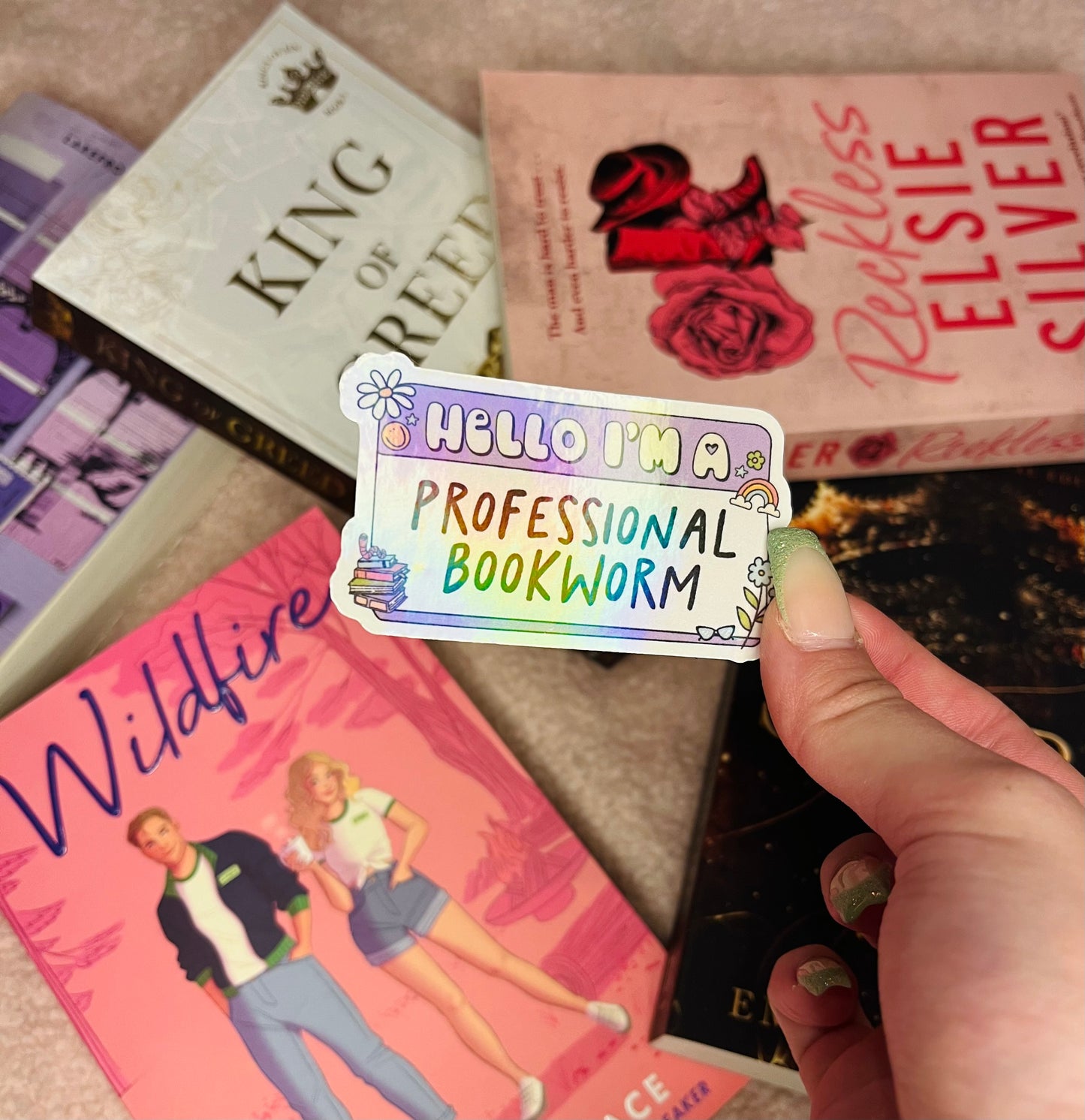Hello I’m a professional bookworm sticker