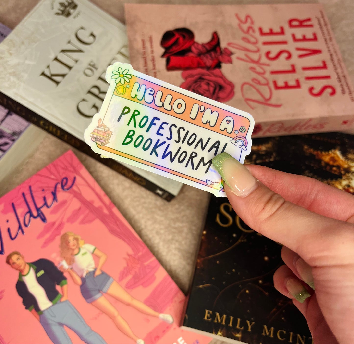 Hello I’m a professional bookworm sticker