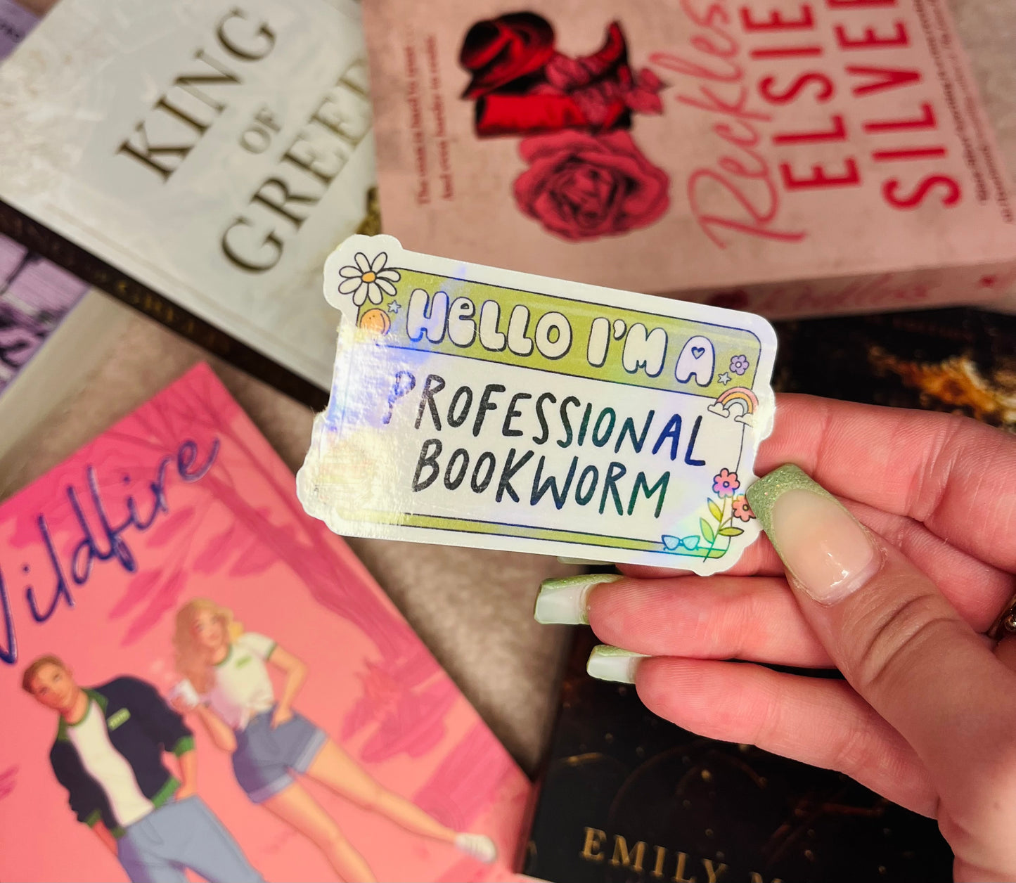 Hello I’m a professional bookworm sticker