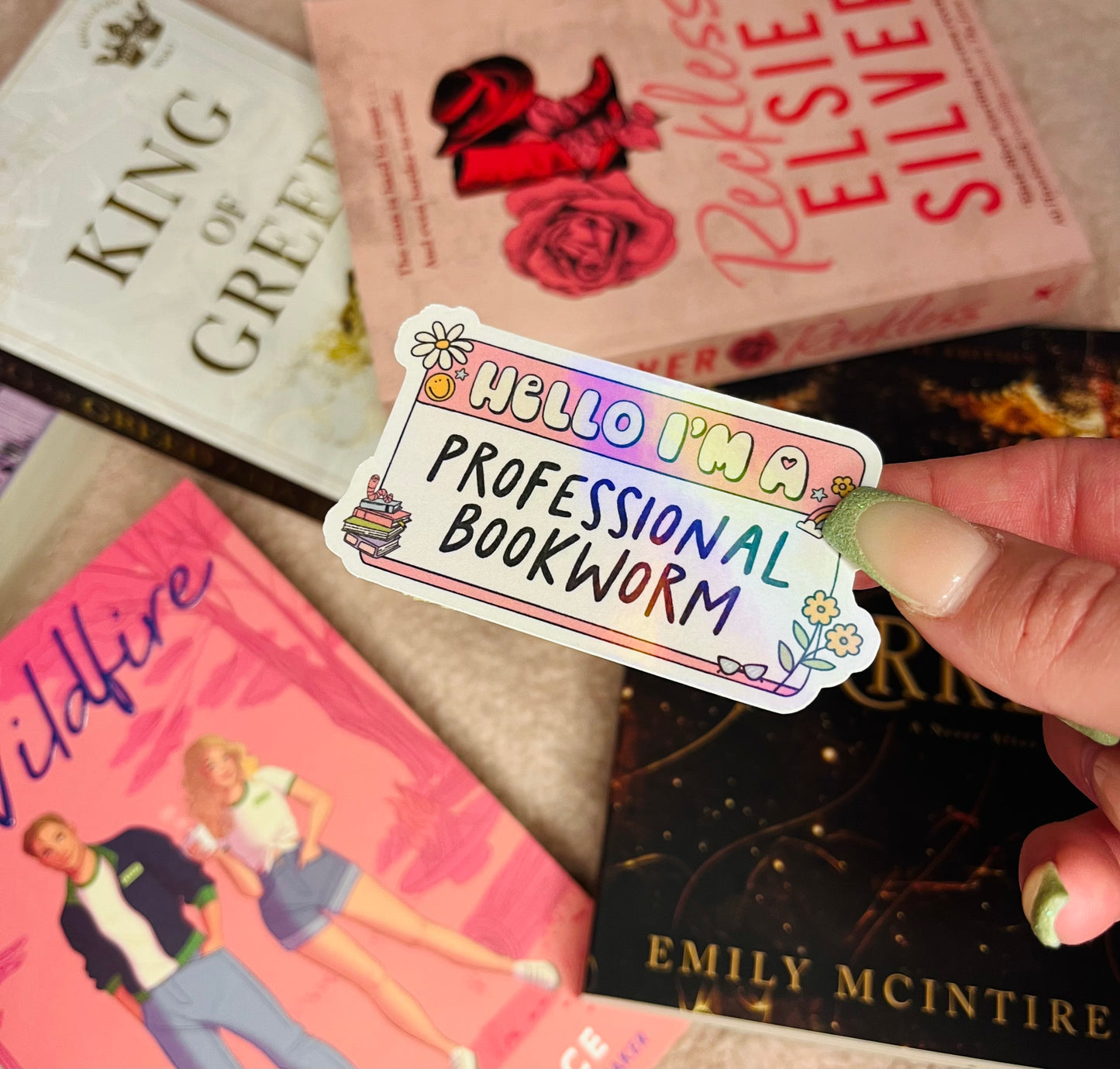 Hello I’m a professional bookworm sticker