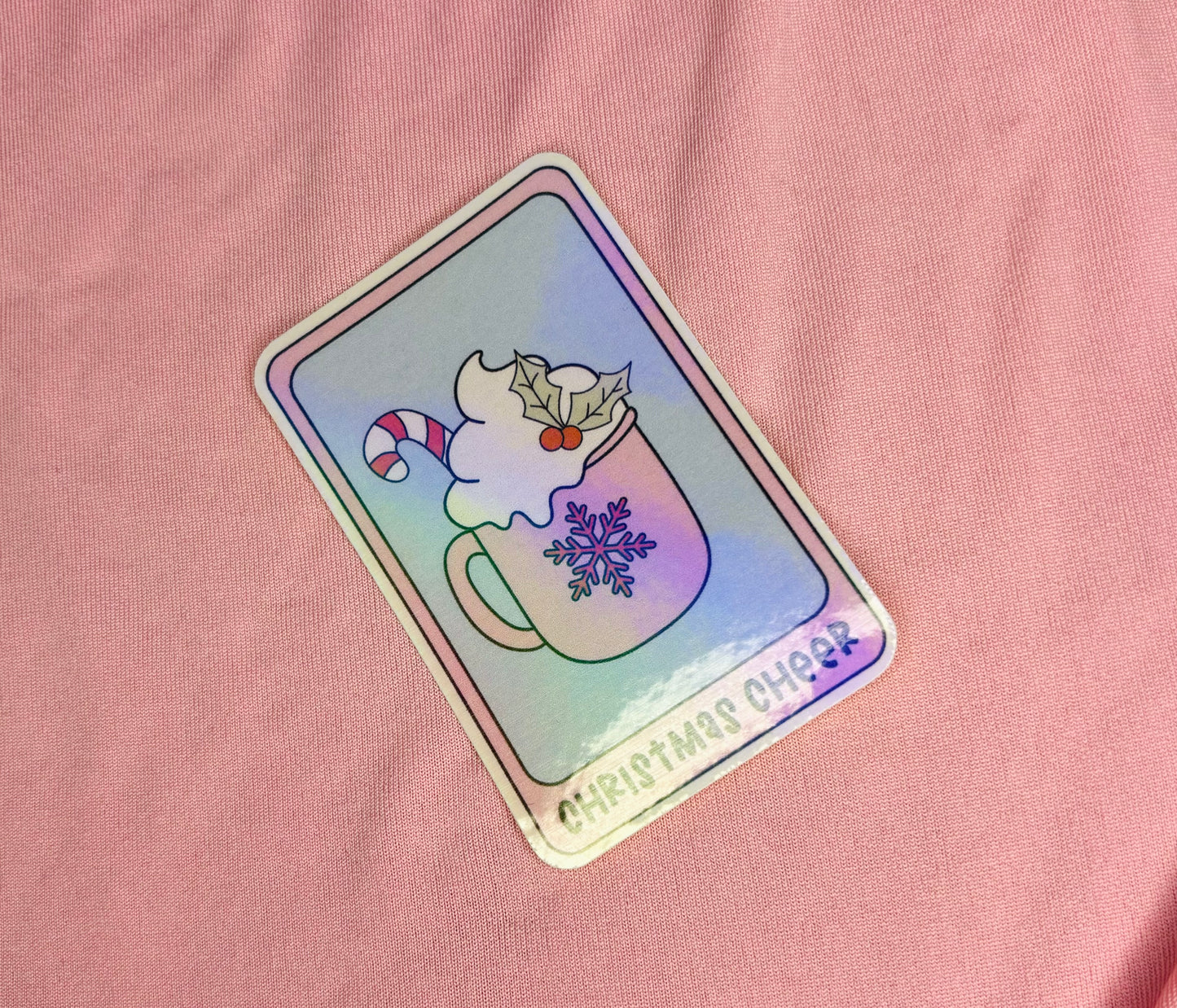 Christmas Cheer Tarot Holographic Sticker