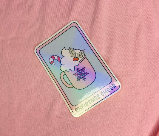 Christmas Cheer Tarot Holographic Sticker