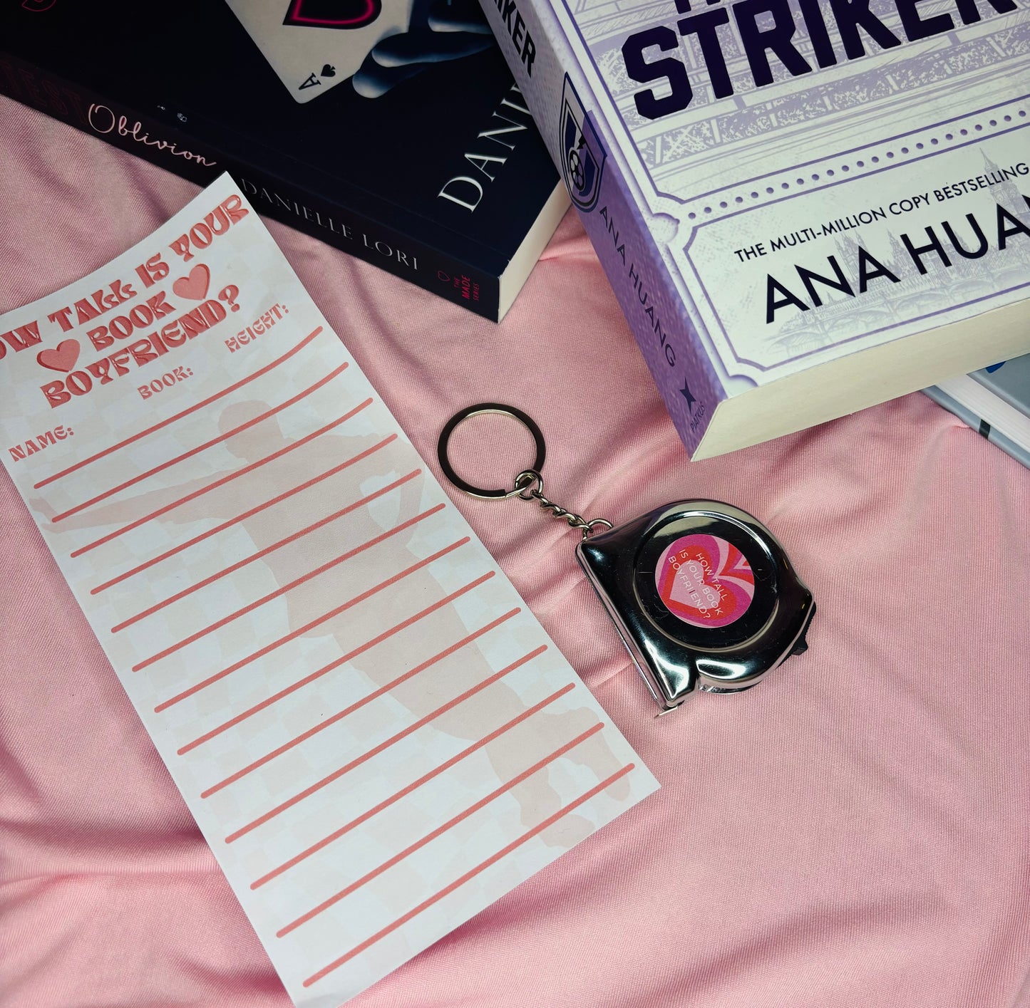 How tall is your book boyfriend? Tape Measure Keychain