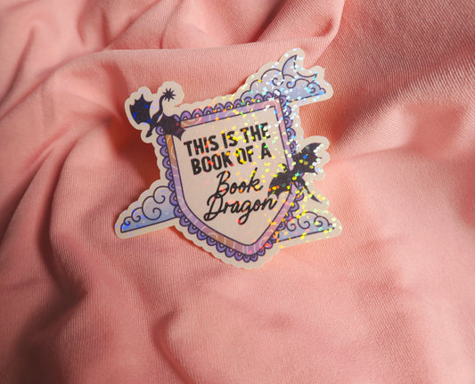 This is the book of a book dragon Holographic Sticker