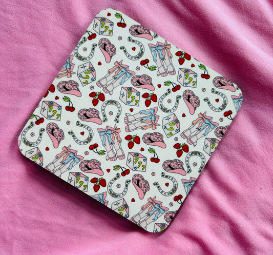 Cowgirl pink western theme coaster