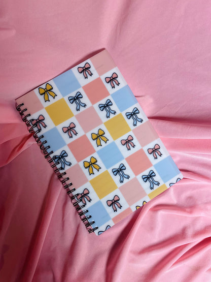 Checked bows notebook