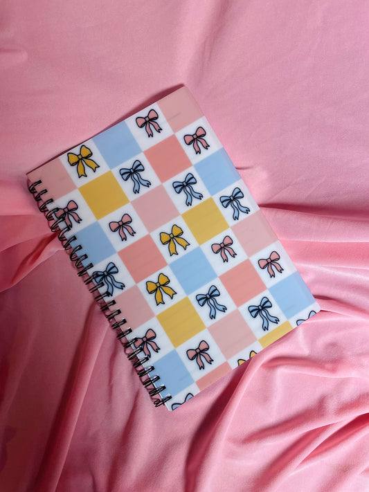 Checked bows notebook