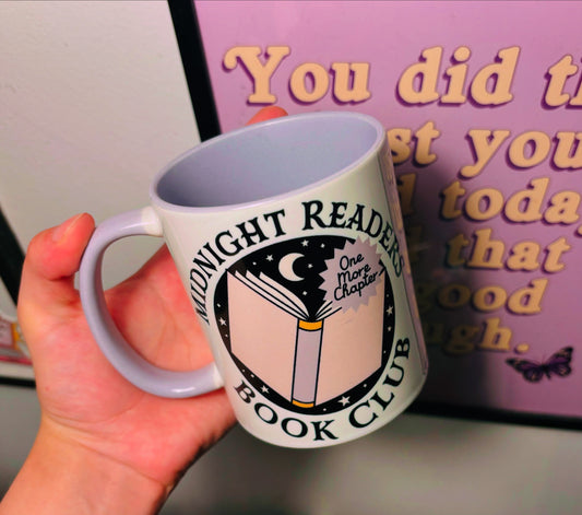 Midnight Readers Club, Lilac and White 11oz Mug
