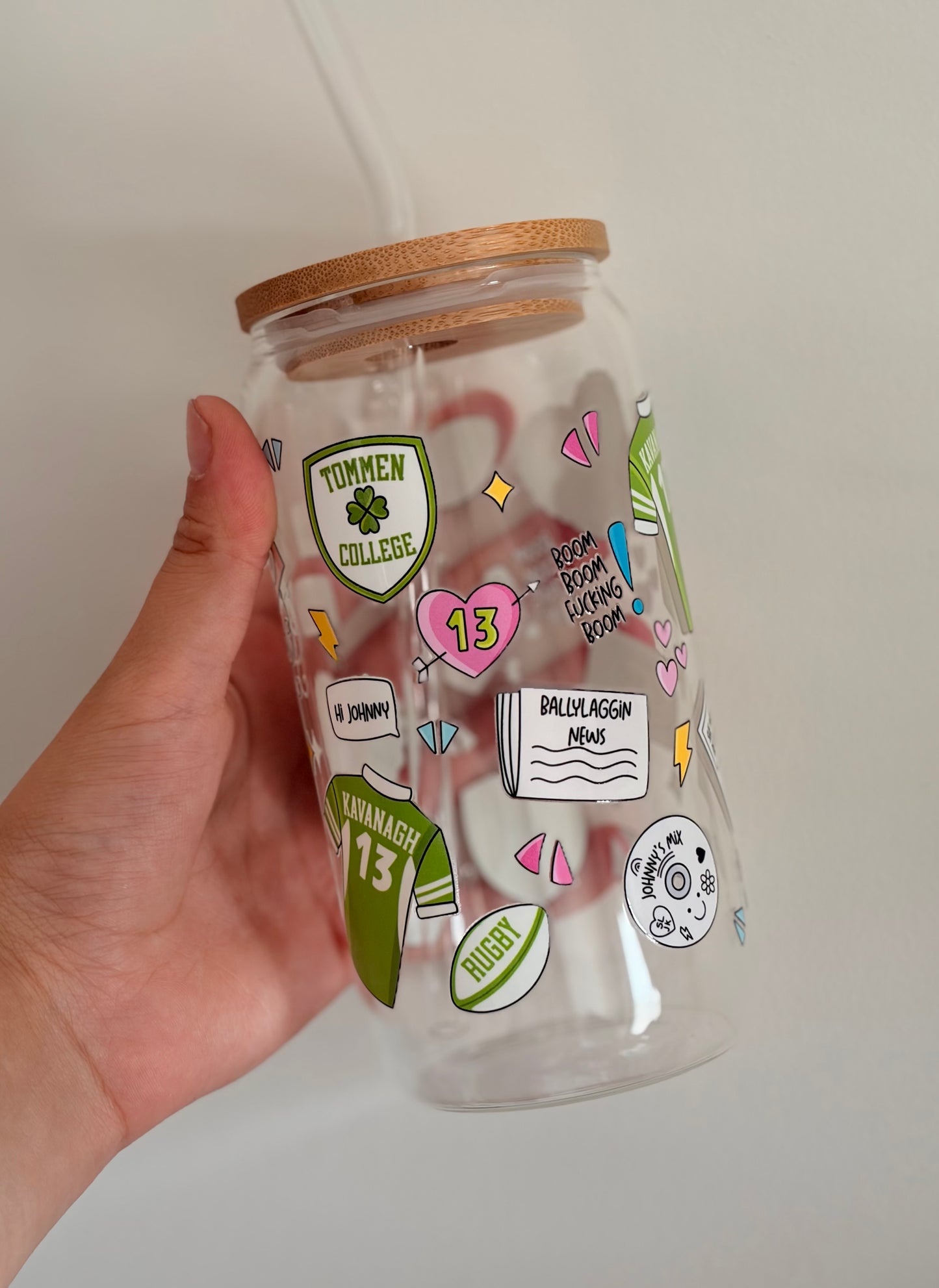For Keeps glass with bamboo lid and straw