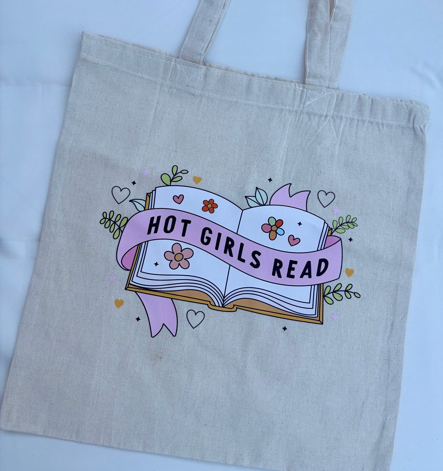 Hot Girls Read Natural Cotton Tote Bag