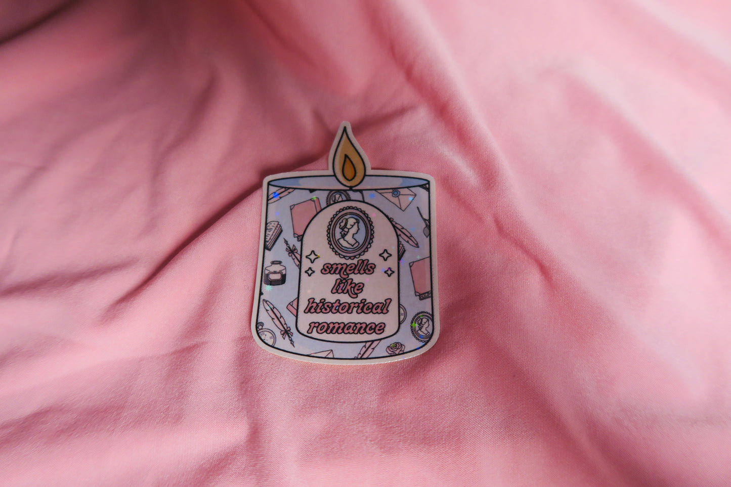 Historical romance candle Holographic Sticker