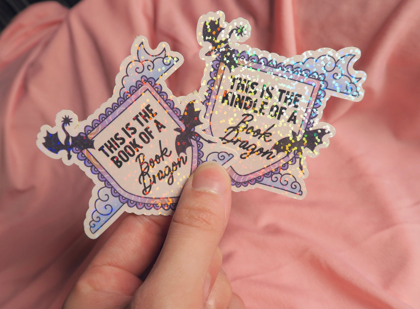 This is the kindle of a book dragon Holographic Sticker