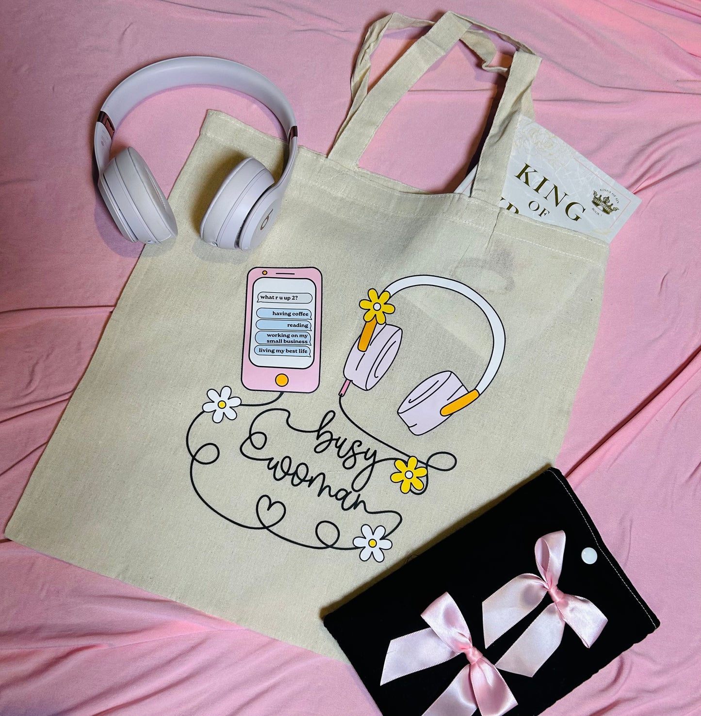 Busy Woman Natural Cotton Tote Bag