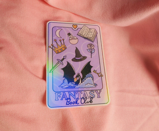 Fantasy book club tarot Holographic Sticker