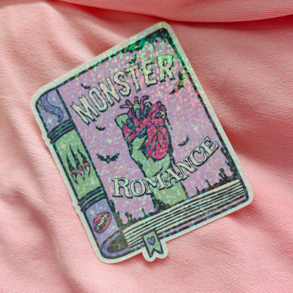 Monster romance book sparkly sticker