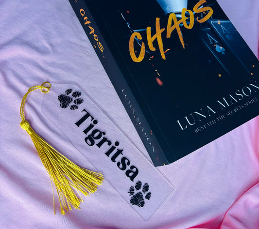 Tigritsa tiger paw print acrylic bookmark
