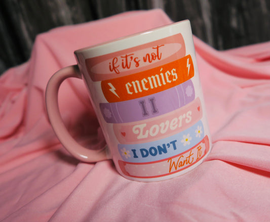 If its not enemies to lovers, pink and white mug