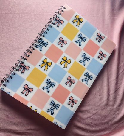 Checked bows notebook