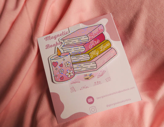 Books are my love language sparkly holographic Magnetic Bookmark